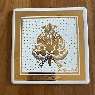 Mid-century Georges Briard Dove Tree Enamel Metal Tile Trivet/coaster • $7