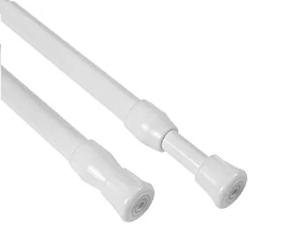 Net Curtain Tension Rod Pole Rods Rail Extendable Voile Spring Loaded • £2.99