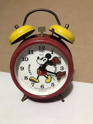 Walt Disney Wind Up Mickey Mouse Rare Vintage Avronel Alarm Clock Collector Item • £15.99