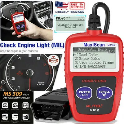 Autel MS309 OBD2 CAN OBD2 Auto Diagnostic Tool Engine Fault Code Reader Scanner • $17.59