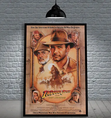 $109.99 • Buy Indiana Jones And The Last Crusade (1989) Framed Movie Poster Print Cinema A1