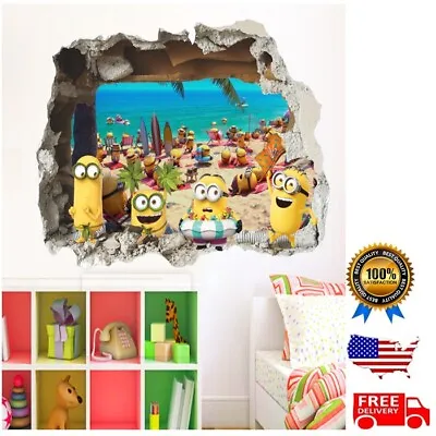 Minions Wall Decals 3D Wall Stickers Art Kids Room Posters • $5.90