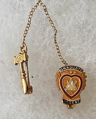 Vintage Moose Lodge Regent Graduate 10K Gold Enamel Lapel Pin 2.2 Grams • $60