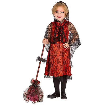 Little Witch Costume For Girls | Halloween Vampire Costume Fancy Dress Kids • £27.99