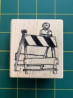 Stampa Barbara Construction Road Closed Caution Sign Car Driving Rubber Stamp • $10.95