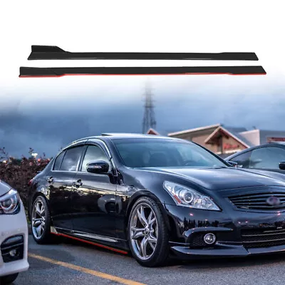 Universal For Infiniti G37 G35 Coupe Sedan Side Skirt Lip Winglet Black+Red • $69.99