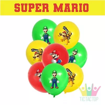 9x Super Mario Movie Helium Latex Balloons. Party Lolly Bag Bunting Cake Cupcake • $7.50