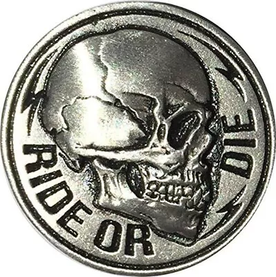 Skull Side Ride Or Die Jacket Vest Hat Biker PIN  - 1.5 Inch • $12.99