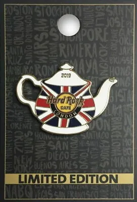 Hard Rock Cafe LONDON PICCADILLY 2019 TEAPOT W/Union Jack Design PIN New On Card • £19.45