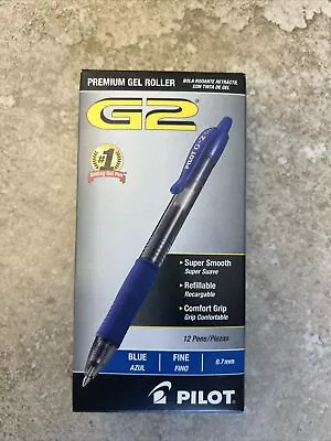 Pilot G-2 Retractable Gel Pens Fine Point 0.7 Mm Blue Ink 12-PK FREE SHIPPING • $15.50