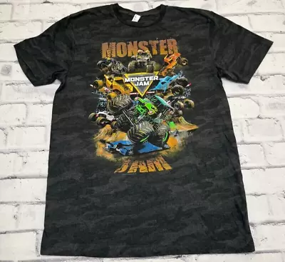 Monster Jam Shirt Men's Medium Gray Tie Dye Monster Truck Race Gravedigger • $18.79