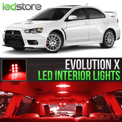 2008-2017 Mitsubishi Evolution Evo X Red LED Lights Interior Kit Package Bulbs • $21.90