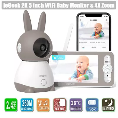 IeGeek Wifi Baby Monitor With Camera 5  Video Baby Monitor Camera Night Vision • $163.99