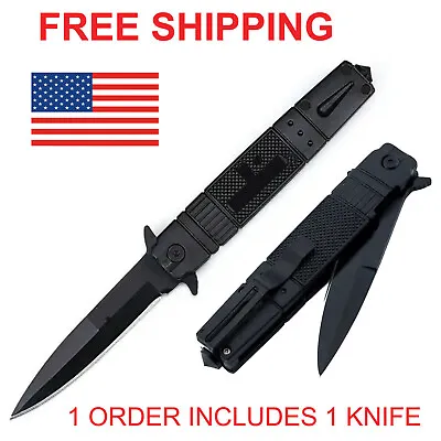 Folding Knife Pocket Knife Spring Open Assisted Tactical Stiletto Knife • $12.95