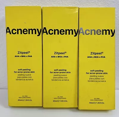 3 Pk Acnemy Zitpeel Soft Peeling For Acne-Prone Skin 40 Ml Ea New & Unused • $29