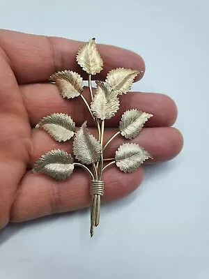 Vintage Charles Horner Sterling Silver Nine Leaf Spray Brooch/pin • £65