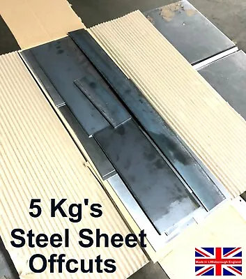 5 Kg's MIXED MILD STEEL SHEET Off Cuts OFFCUTS Guillotine Cut Metal Bargain ££££ • £15