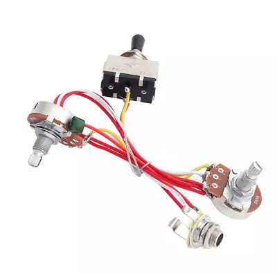 3 Way Toggle Switch 1 Volume 1 Tone 500K  Electric Guitar Wiring Harness Kit  • $10.35