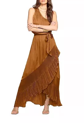 Large Ramy Brook  Womens Copper Nadine One Shoulder Maxi Dress BNWTS $545 • $119.99