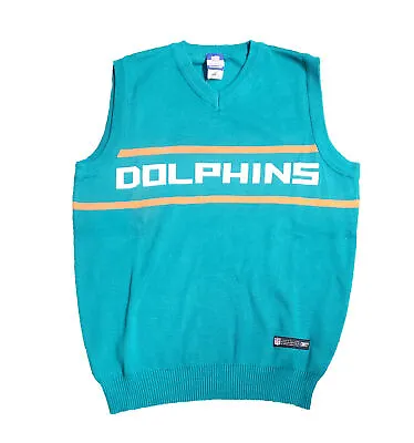 Reebok NFL Football Men's Miami Dolphins Sweater Knit Vest Medium Aqua • $24.99