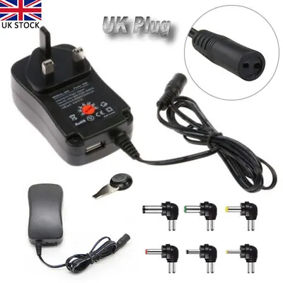 Universal 3V 5V 6V 7.5V 9V 12V Mains AC/DC Power Adaptor Supply UK Plug Charger • £11.99