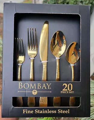 Bombay 20 PC Set Sierra Fine Stainless Steel Utensils New Flatware Gold Nice NEW • $47.99