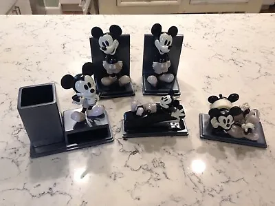 Disney Office Desk Set Mickey Mouse 5 Pcs. Black & White • $149