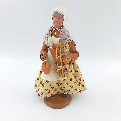 Santon Woman Bread Seller Figurine - Hand Made In France - Vintage • $24.99