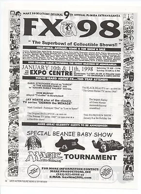 FX 98 Florida Toy Show 1997 Print Ad TY Beanie Baby Show - Magic Tournament • $13.64