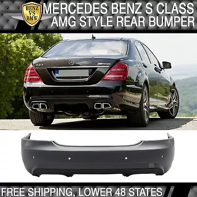 Fits 07-13 Benz W221 S-Class AMG Style Rear Bumper Cover Unpainted With PDC • $588.79