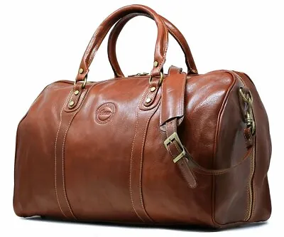$299 • Buy Cenzo Italian Leather Duffle Bag Luggage Weekender Gym Travel BAG