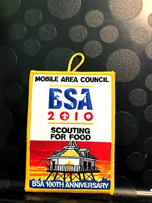 BSA MOBILE AREA COUNCIL 2010 SCOUTING FOR FOOD 100th ANN PATCH • $6.92