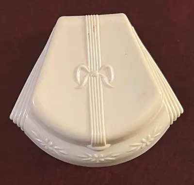$34 • Buy Vintage Dennison Celluloid White Pendant & Charm Box Present Gift Shaped Zales