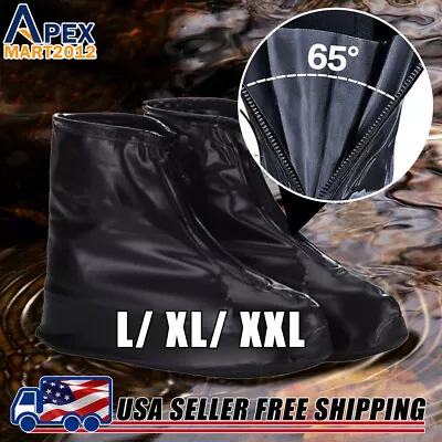 Anti-slip Reusable Rain Shoe Covers Waterproof Zipper Overshoes Boots Protector • $10.99