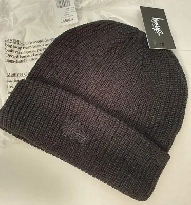 £34.99 • Buy BNWT Stussy Basic Cuff Beanie Hat Black