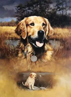 Larry Chandler Golden Retriever Hunting Dog Art Print 18 X 24 • £19.23