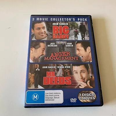 $7 • Buy Adam Sandler 3 Dvd Movie Pack Big Daddy Anger Management Mr Deeds 