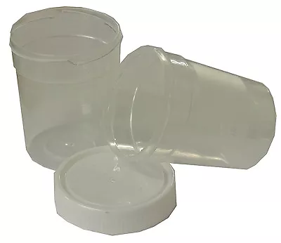 120ML Plastic Urine Collection Sample Cups/Containers/Bottles + Screw Lids • £5.99