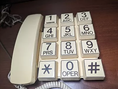 RETRO UNTESTED VTG Jumbo Large Square Button Phone Desk Wall Webcor 60s 70s 80s • $24.95