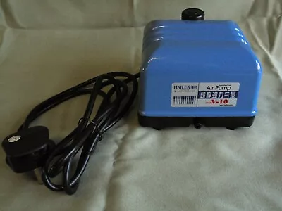 Hailea Air Pump Model V10 With Accessories. UK 220-240V AC. 10W. !0 Litres/Min • £25