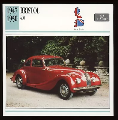 1947 - 1950  Bristol 400  Classic Cars Card • $8.48