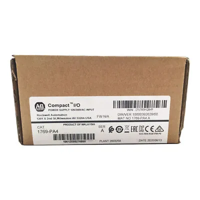 $359 • Buy 2022 Factory Sealed Allen Bradley 1769-PA4 /A CompactLogix Power Supply
