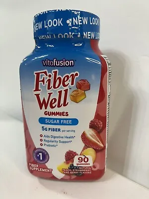 Vitafusion Fiber Well 90 Pieces Sugar Free Gummies Fiber Supplement Exp 6/24 • $19