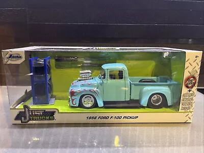 Jada Just Trucks 1956 Ford F-100 Pickup  With Mag Tyres Wheel Rack 1:24 • $74.99