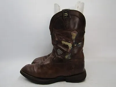 Cody James Mens Size 13 D Brown Leather Flag Cross Inlay Cowboy Western Boots • $59.84