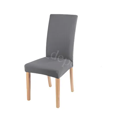 $7.66 • Buy Stretch Dining Chair Covers Slipcover Velvet Wedding Cover Removable Dark Grey