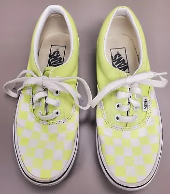 $9.99 • Buy Vans Off The Wall Neon Green Yellow Checker Sneaker Skate Shoes Size 5 Men's 