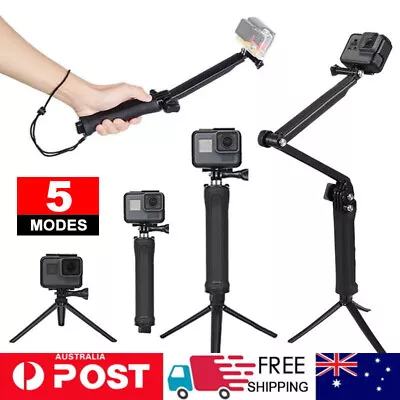 $12.89 • Buy 3 Way Waterproof Selfie Stick Tripod Monopod Pole Mount For GoPro Hero 9 8 7 6 5