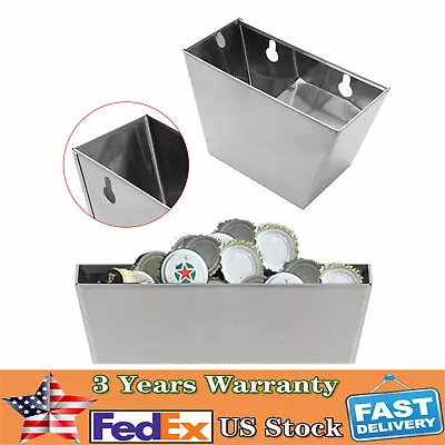 Bar Beer Bottle Opener Cap Catcher Stainless Steel Wall Mount Box Rustproof  • $6.15