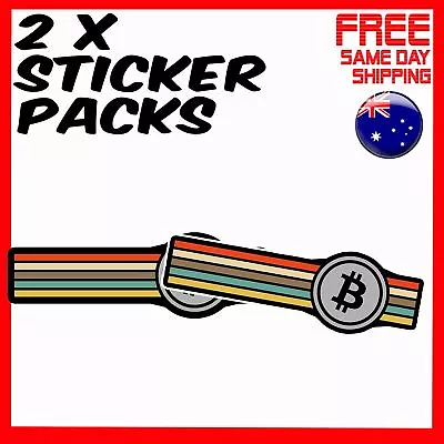 2 X Stickers - Retro Vintage Line With Bitcoin Car Window Bumper Laptop Sticker • $4.24